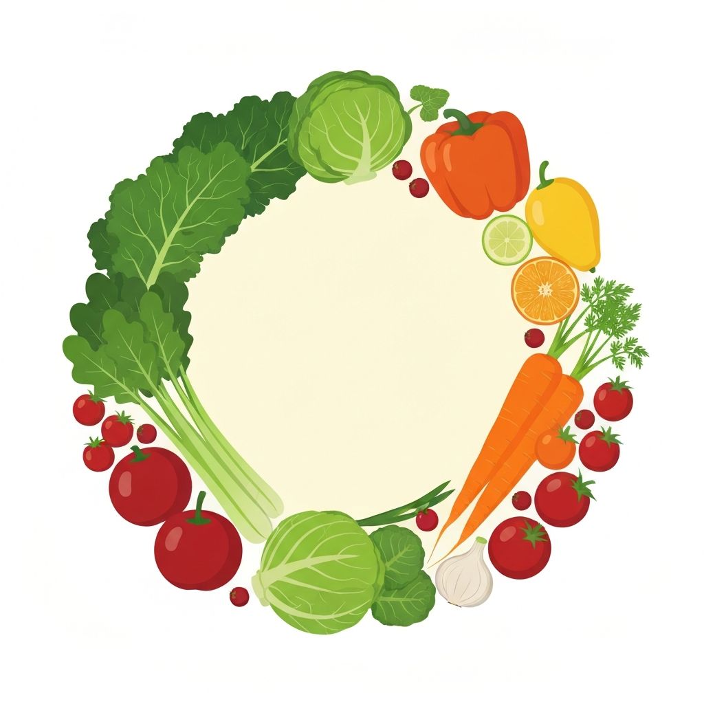 Balanced nutrition concept with fresh vegetables and food